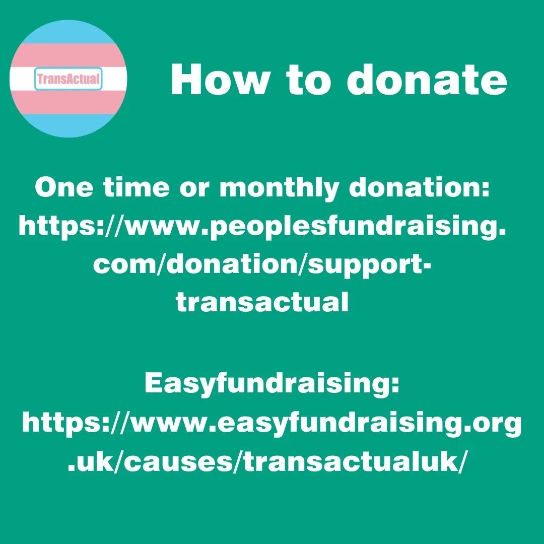 TransActualUK's tweet photo. Want to support our work?

We're a trans led organisation which aims to advocate, inform and empower to ensure that trans people are able to live safe and happy lives. 

Thank you for your support! 

#TransFundraiser #TransRightsAreHumanRights https://t.co/LqHovDGQTB