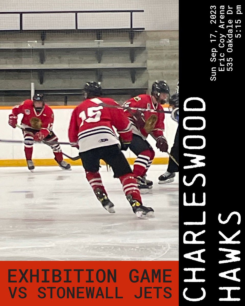 mmjhlhawks's tweet photo. It’s gameday as we take on the @stonewalljets for some more pre-season action!
📍 Eric Coy Arena
⏰ 5:15 pm
🎟️ $5 admission
#gohawks #mmjhlhawks #mmjhl #preszn #eathockeysleeprepeat #forwayne #fordarryl #thecoy https://t.co/4b1kpShVi0