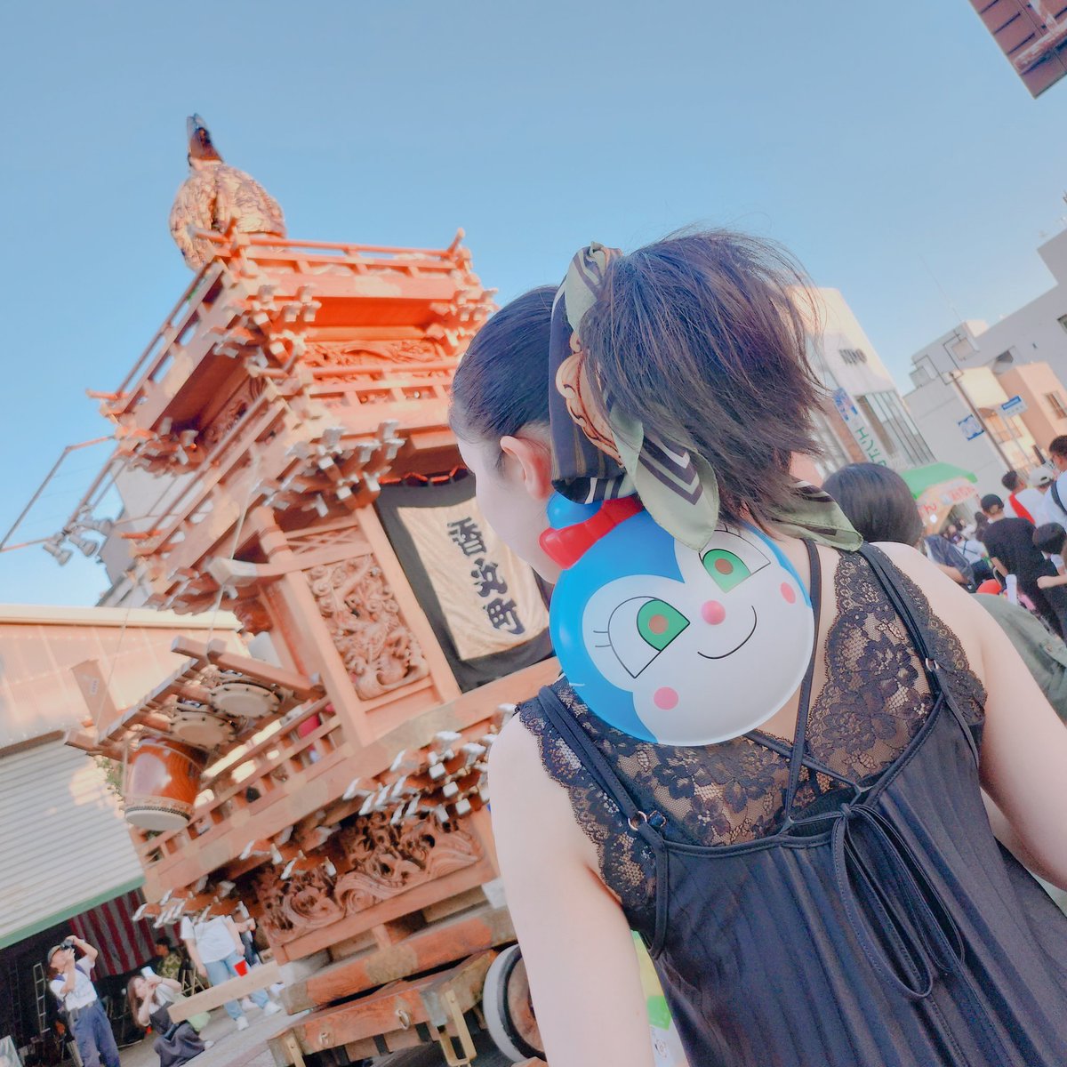 My_sister366's tweet photo. 石岡のお祭りすごかった！🍻🏮🍧🎆山車もお獅子も雰囲気もすごかった！はしゃいでるまりごん連れて歩いて楽しかった👌🩵 https://t.co/4TI6mVfCWE