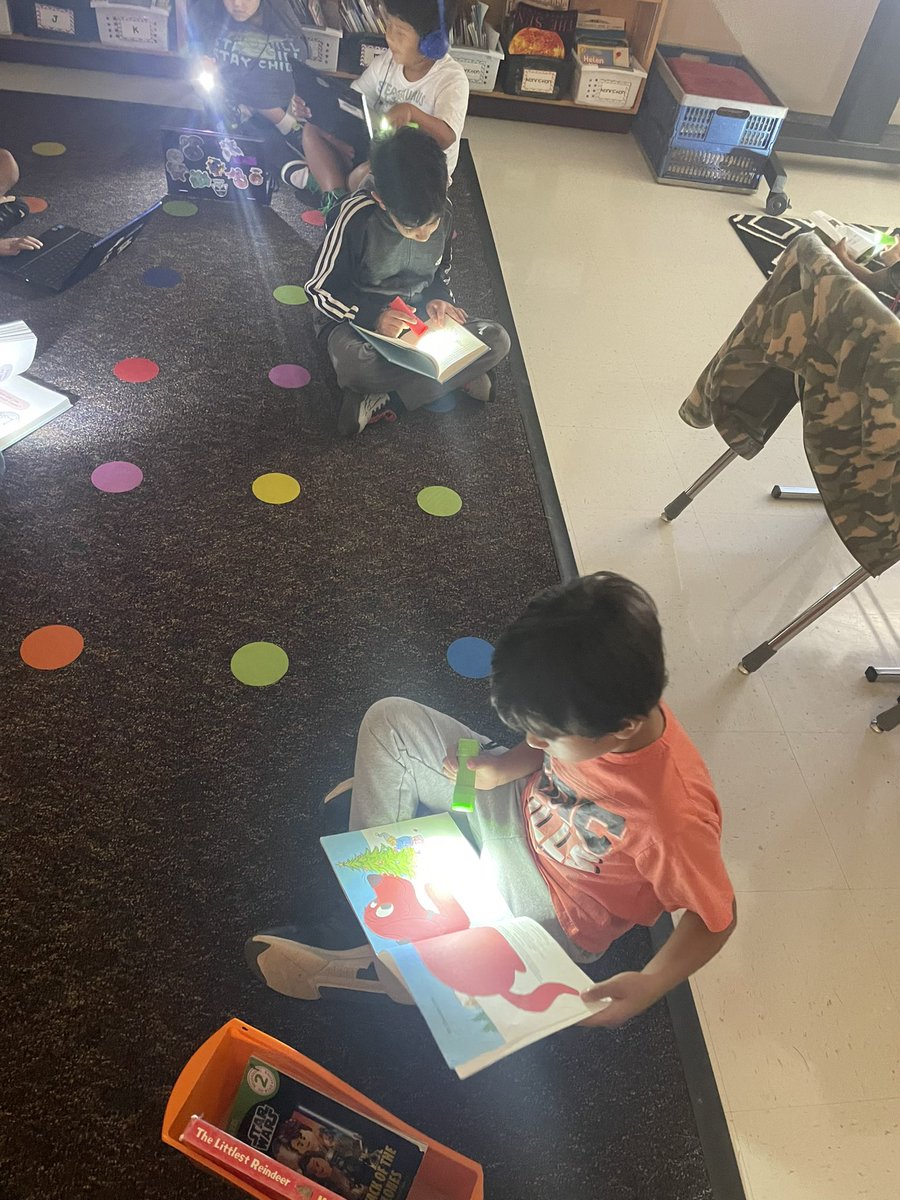 RookerGrade2's tweet photo. Flashlight Friday building stamina during independent reading time @HorizonElem https://t.co/CcqjDuoVtE