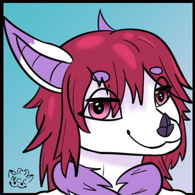 Headshot of a local batto <a href="/AsheIcebloom/">Ashe Icebloom</a> 
Raffle winner from Discord!

Also posted on: furaffinity.net/view/53707186
#headshot #profilepicture #bat #furryart #digitalart #digital
