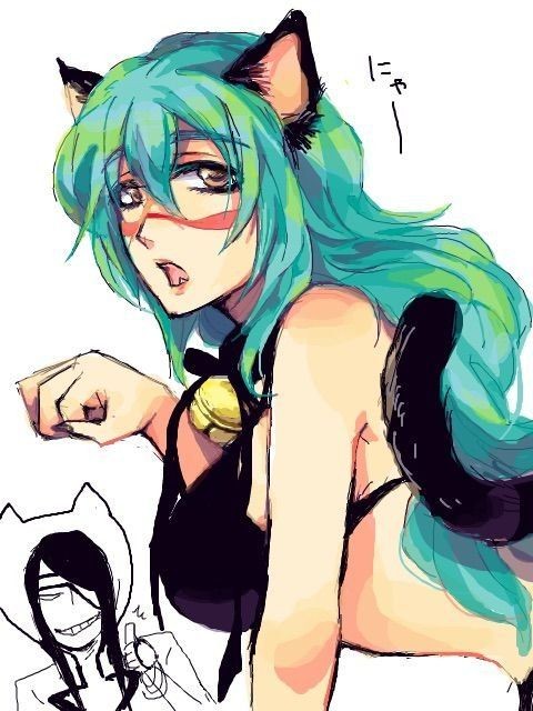 —Encontré este disfraz en la salida con Harribel al mundo humano... algo así como Nya.

Mueve su mano empuñada como si fuera un felino. Empieza a lucir su traje de dos piezas con cola y orejas de manera alegre.

—¿Como me veo?

(Ignoren a Nnoitra)