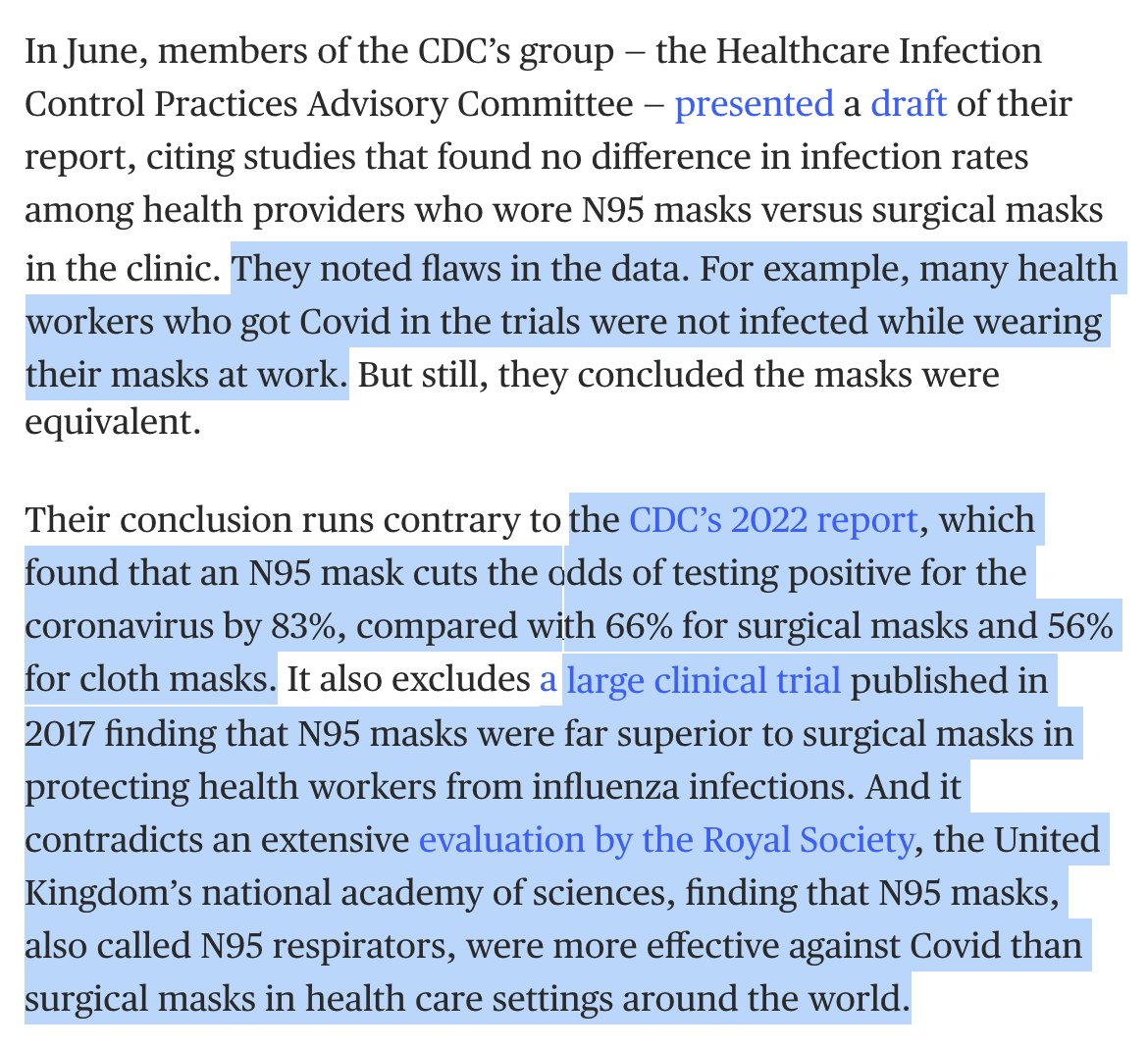 Expected CDC guidance on N95 masks outrages health care workers nbcnews.com/health/health-… by @KFFHealthNews' @amymaxmen I will continue to wear KN95 or N95s in the hospital even if I have to buy them myself.