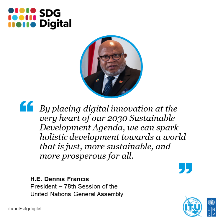 By placing digital innovation at the very heart of our 2030 Sustainable Development Agenda, we can spark holistic development towards a world  that is just, more sustainable, and more prosperous for all ~<a href="/UN_PGA/">Annalena Baerbock</a> #SDGdigital