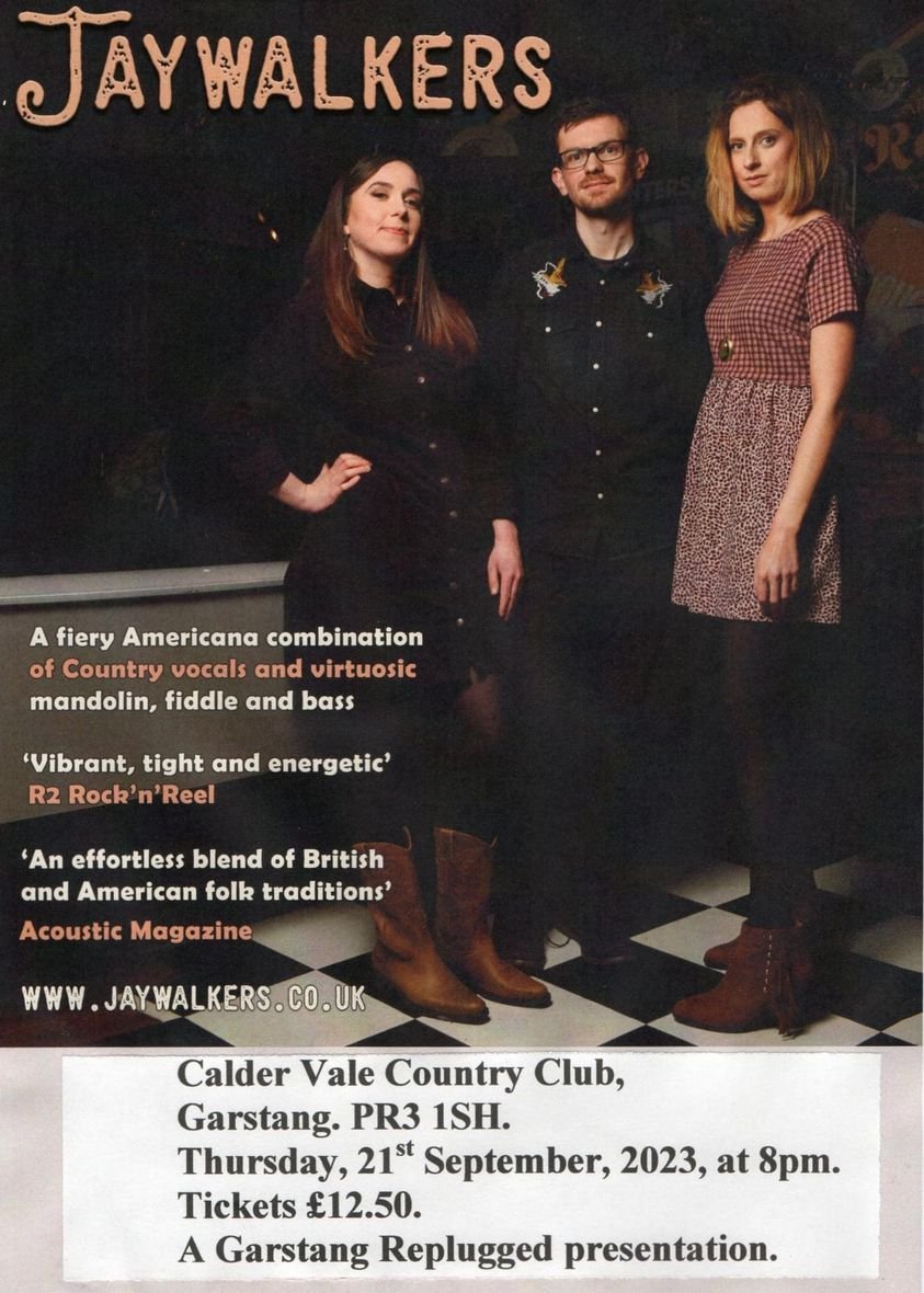 Lancashire friends! We're heading your way THIS THURSDAY with the fine folks at Garstang Replugged. Tickets on the door and info on the attached photo ... come on down!

#Lancashire #UKAmericana #UKBluegrass