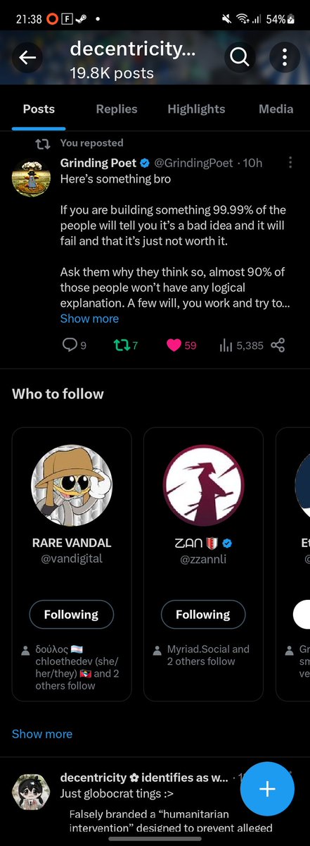 Fed Babe (@0xfedbabe) on Twitter photo <a href="/TheRealm0m0/">m0m0</a> <a href="/jimtalbot/">jim</a> <a href="/decentricity/">decentricity 🦔</a> <a href="/satsdart/">satsdart</a> .<a href="/decentricity/">decentricity 🦔</a> got suspended for no reason after posting about... wombats..?
<a href="/X/">X</a> <a href="/Support/">Support</a> there is nothing in her timeline that's controversial, and her replies were just about a wombat plushy -- see thread.
<a href="/inversebrah/">smolting (wassie, verse)</a> @Danny_MyriadSoc <a href="/poordart/">dart</a> can you please help retweet? <a href="/TheRealm0m0/">m0m0</a> <a href="/jimtalbot/">jim</a> <a href="/decentricity/">decentricity 🦔</a> <a href="/satsdart/">satsdart</a> .<a href="/decentricity/">decentricity 🦔</a> got suspended for no reason after posting about... wombats..?
<a href="/X/">X</a> <a href="/Support/">Support</a> there is nothing in her timeline that's controversial, and her replies were just about a wombat plushy -- see thread.
<a href="/inversebrah/">smolting (wassie, verse)</a> @Danny_MyriadSoc <a href="/poordart/">dart</a> can you please help retweet?