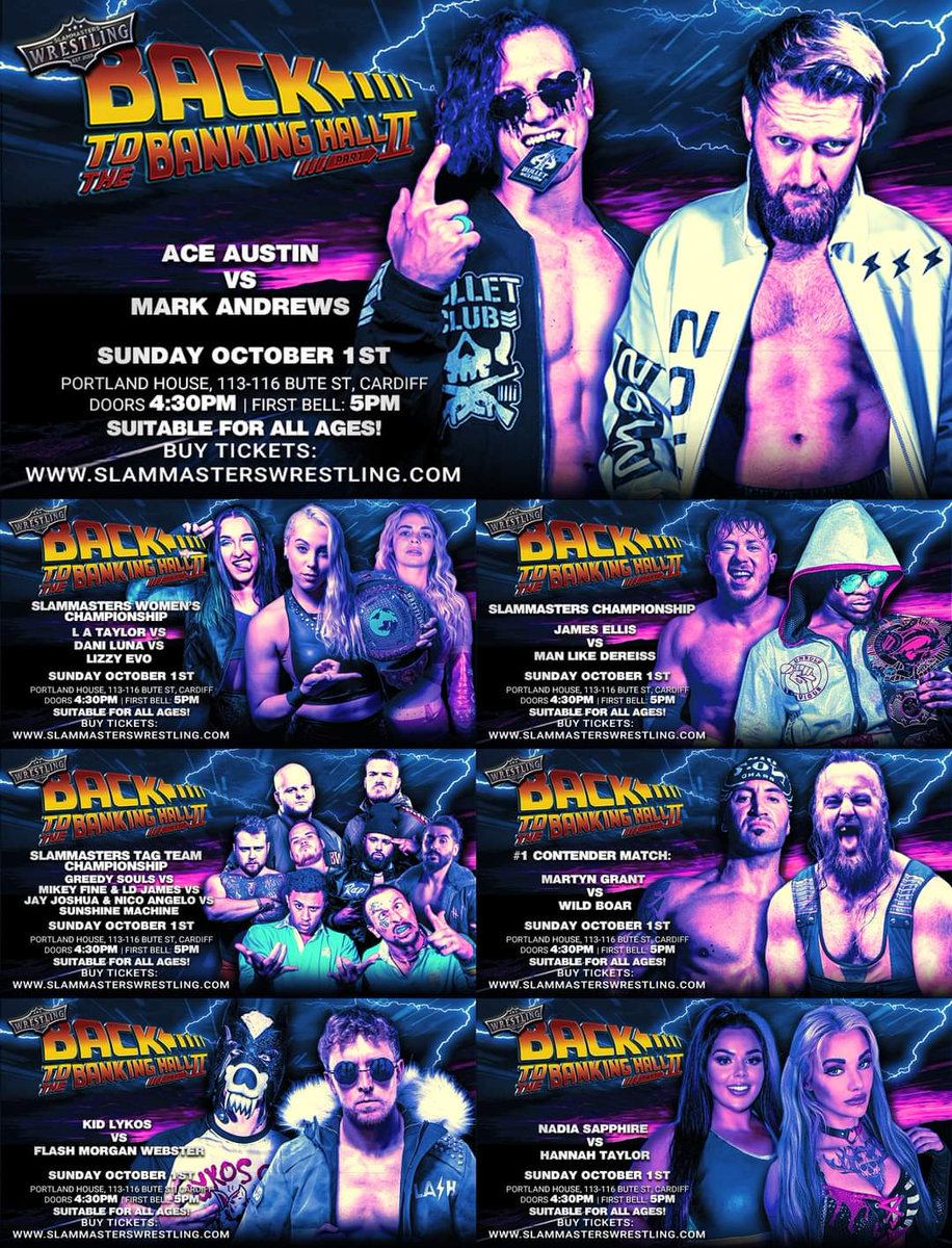 SlammastersWres's tweet photo. Two weeks until this takes place!!

Huge lineup, suitable for all ages!

📅 Oct 1st
🎟️ https://t.co/cJrzV171QM 
📍 Portland House, Cardiff Bay 
⏰ Doors: 4:30,Start:5 https://t.co/tf0r0DAwPr
