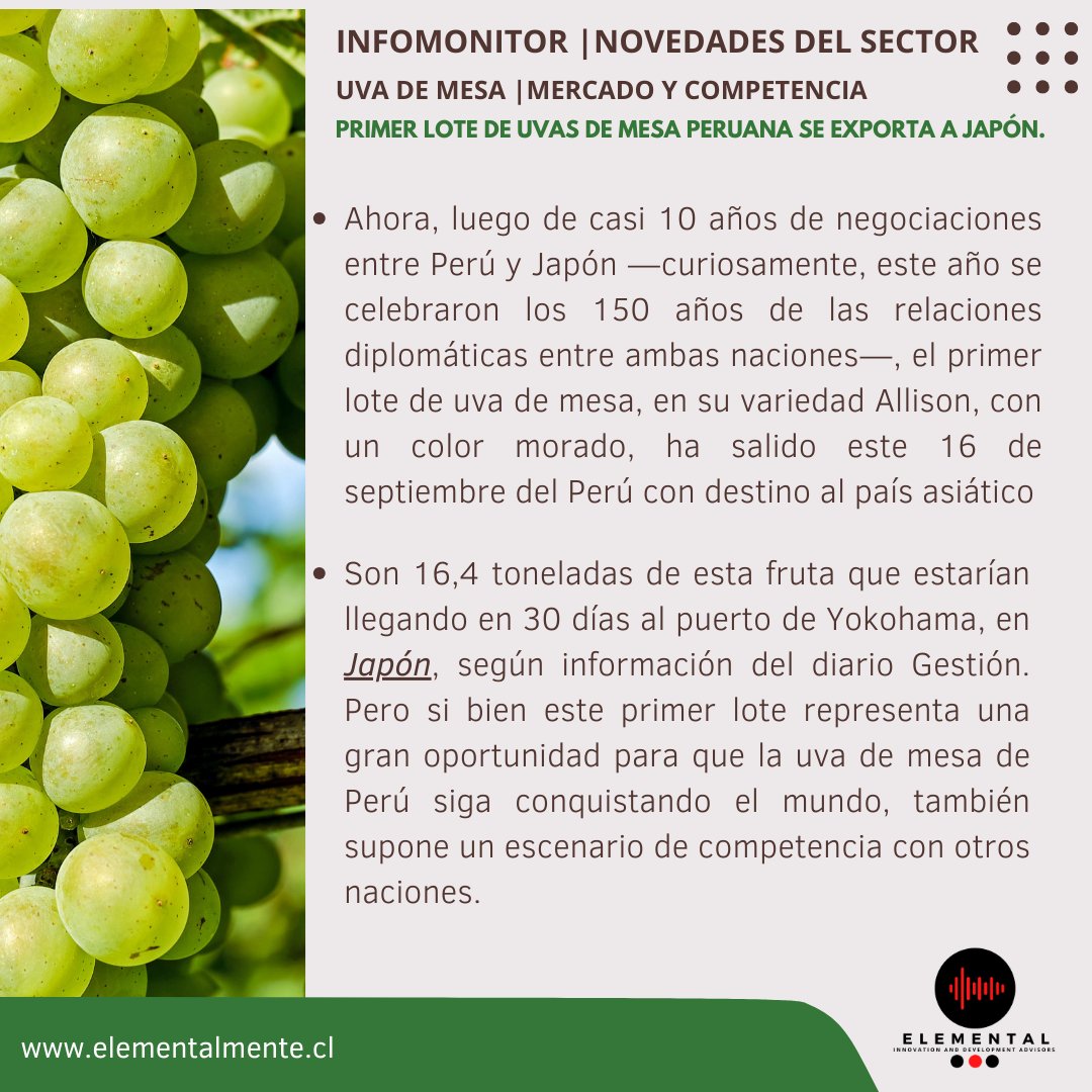 elementaladviso's tweet photo. La industria de#UvadeMesa a nivel Nacional continúa atravesando temporadas muy complejas, a la inestabilidad del mercado, una fuerte competencia internacional, se suma la grave #crisishídrica que atraviesan las regiones productoras del centro norte de nuestro país. https://t.co/a6GVWhkoR3