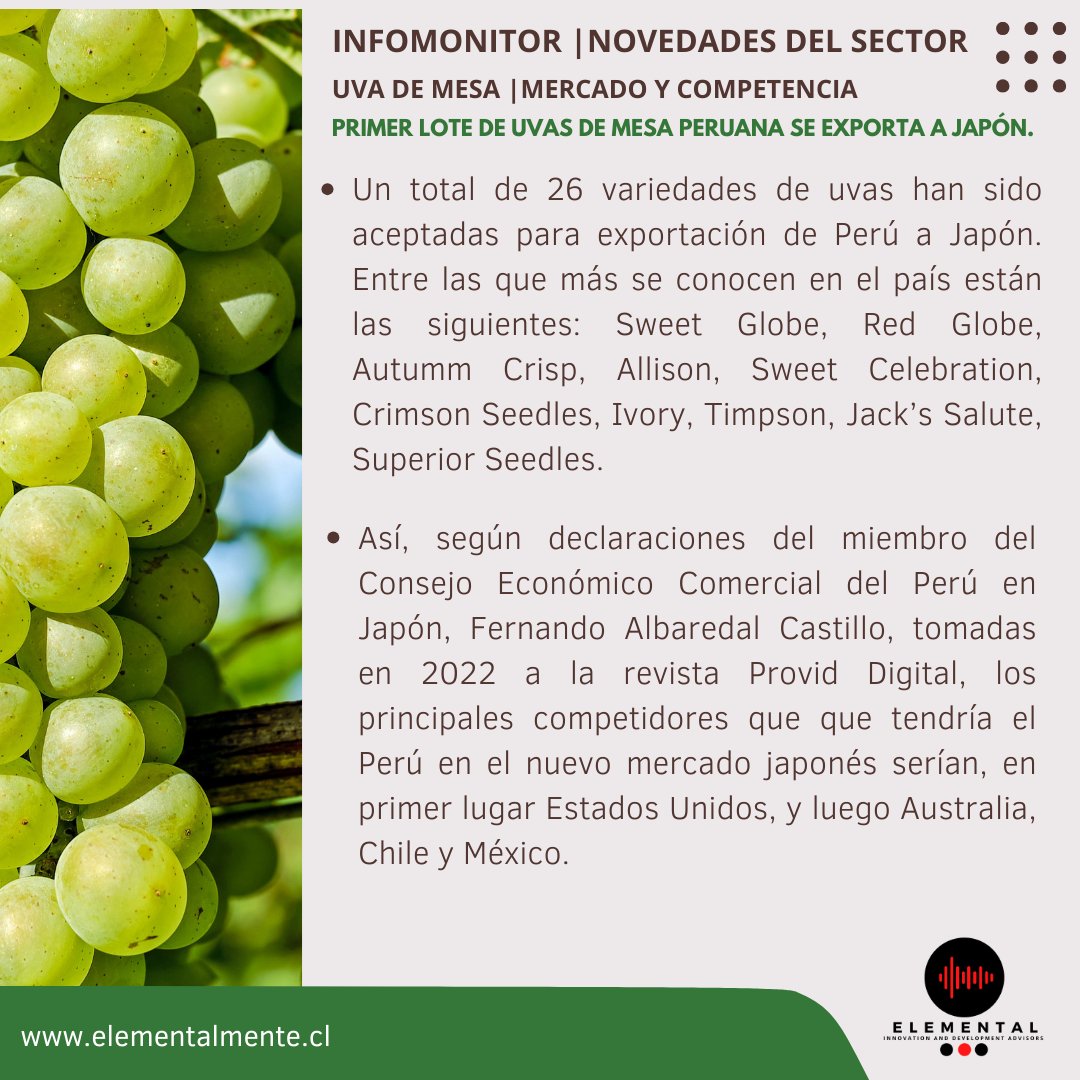 elementaladviso's tweet photo. La industria de#UvadeMesa a nivel Nacional continúa atravesando temporadas muy complejas, a la inestabilidad del mercado, una fuerte competencia internacional, se suma la grave #crisishídrica que atraviesan las regiones productoras del centro norte de nuestro país. https://t.co/a6GVWhkoR3