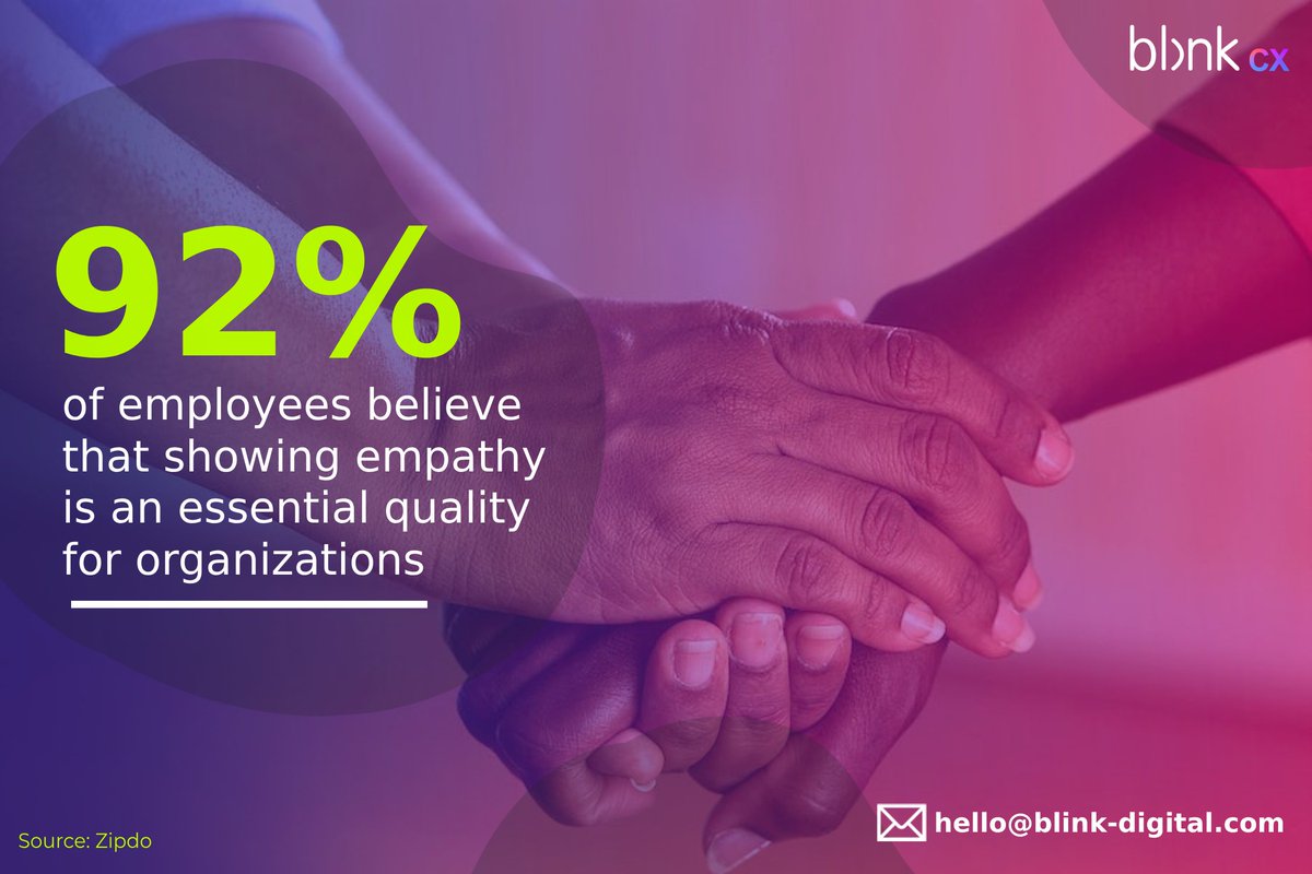 Hi. Vee here! Another stat, this time from ZipDo that shows 92% of employees believe that empathy is essential for organizations. How do you show your empathy for your employees? #EmployeeExperience #EX