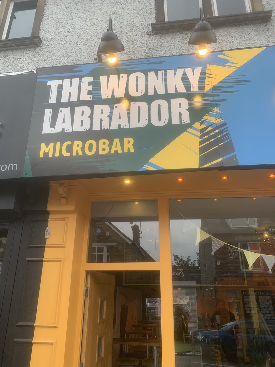 HelpSheffield's tweet photo. Get yourselves up to The Wonky Labrador (great name) at 212 Oakbrook Road, S10. Lovely small place with booze and stuff. Great for #GFSheff as the owner is coeliac. https://t.co/o8r35R6uXO