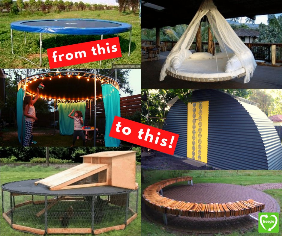 thisisfreegle's tweet photo. What do you do with old trampolines?
Don't throw them away.
Give them away!
#ChooseToReuse
Our #Free app https://t.co/8SBiKE6oYt makes that easy to do.
500 #Freegle groups around the U.K. await you and your stuff!
#upcycle #reuse #WasteNot #CircularEconomy #SecondHandSeptember https://t.co/5kVD90G6Np