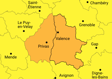 ‼️ Demain, lundi,  vigilance 🟧météo  🌩⛈ avec fort cumul de 🌧 possible.
#RestezPrudent, notamment en ⛰.
vigilance.meteofrance.fr/fr/drome/demain