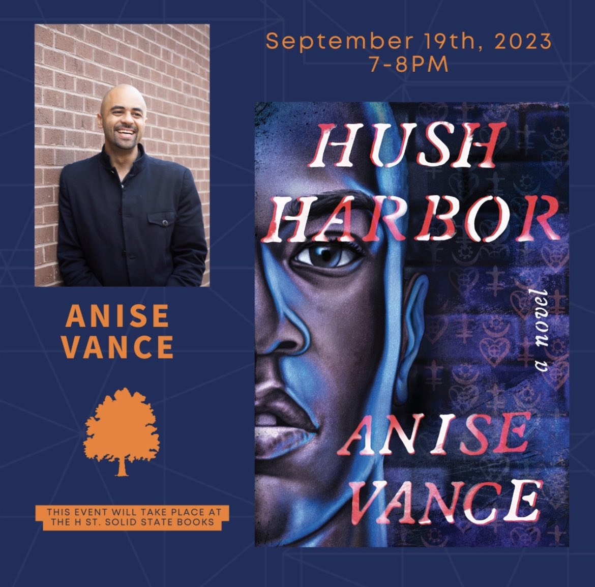 Ladan9's tweet image. On Tuesday 19 September, author #anisevance will be in D.C. to discuss #hushharbor , his debut novel. please join him on Tuesday, September 19, 7-8:30 pm at #solidstatebooks DC bookstore, 600F H Street NW,
Event in DC, here's the link to get a ticket: urldefense.com/v3/__https:/ww…$