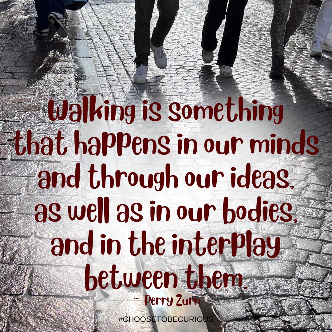 On walking as a curiosity practice: 'Walking is something that happens in our minds and through our ideas, as well as in our bodies, and in the interplay between them.' ~ @perryzurn #walking #curiosity #choosetobecurious