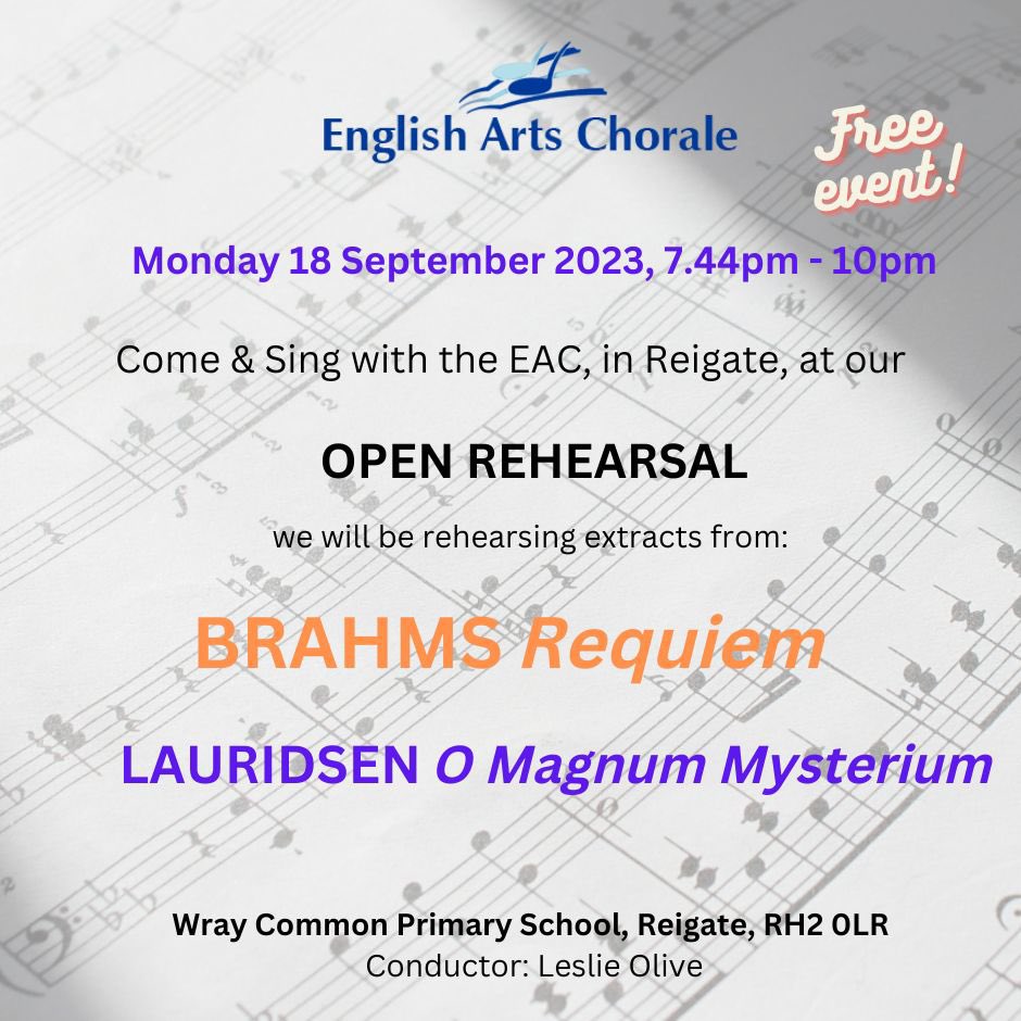 #comeandsing #reigate #Surrey #singing #Brahms #Lauridsen  #Wellbeing #classicalmusic #choralmusic