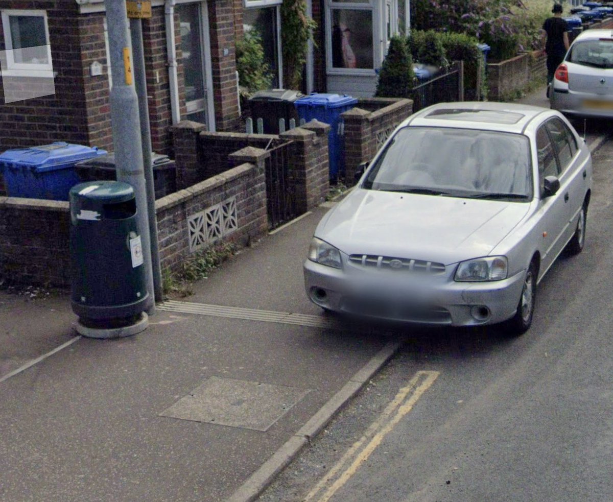 This bin on Sprowston Road has moved, for some reason, which leads to vehicles blocking the pavement far more often (1st 📷 is today, 2nd is Google streetview, Aug 2021). Can we get it moved back pls <a href="/NorwichCC/">Norwich City Council</a>?