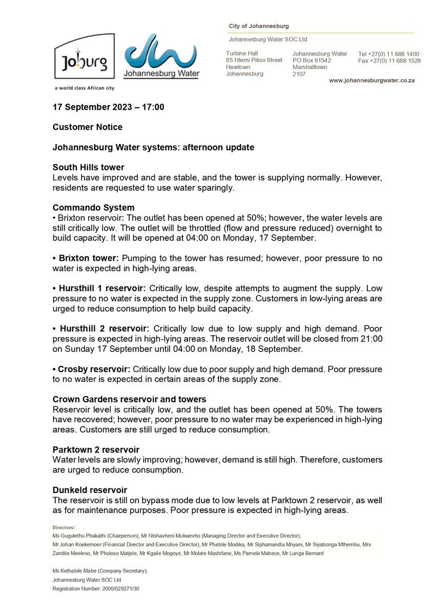Johannesburg Water tweet media
