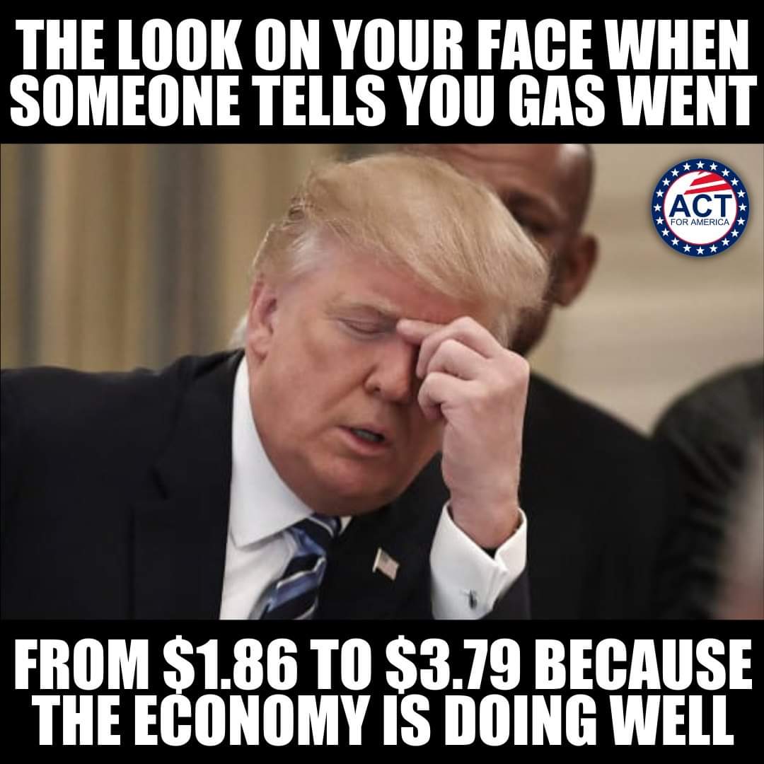 Gas yesterday 3.29 gas today 3.49 in TX 😪 How's that Biden Oil policy workin' out for ya? Do you miss President Trump's gas prices? I sure do. #FJB