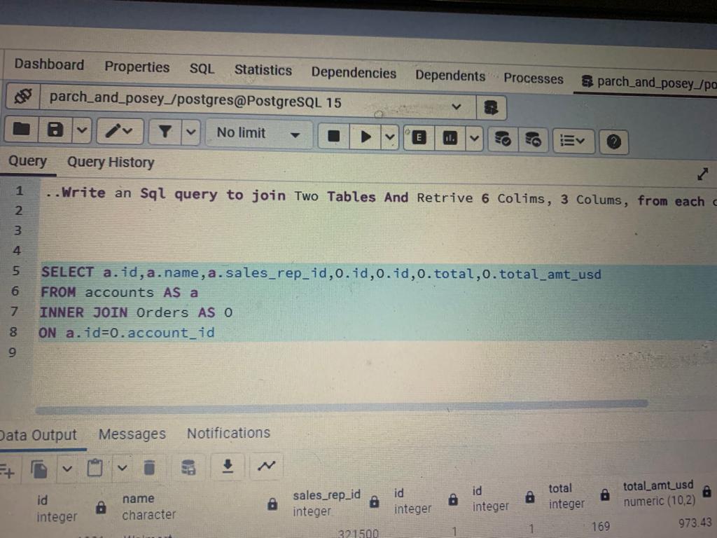 EbuhJuliet's tweet photo. ๐ Day 14: SQL Joining Tables ๐
In today's #20dayswithdata joining
6 columns, 3 from each table, giving a holistic view. ๐
@phaibooboo @ImaNjokko @fresh_gb @vicSomadina @AtiJoshua @OMOTOSHOOLAMI15i
#HTTDataChallenge #SQLJoining #DataIntegration #hertechtrailacademy https://t.co/zDVnGni9gh