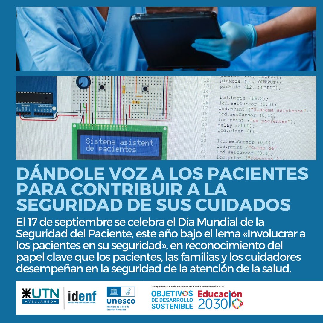 ¡Hoy celebramos el Día Mundial de la Seguridad del Paciente, una fecha clave organizada por la Organización Mundial de la Salud (OMS) en su compromiso por garantizar la atención médica más segura! 🌎💙

➡️Más info: facebook.com/10006436829267…

#SeguridadDelPaciente #InnovaciónEnSalud