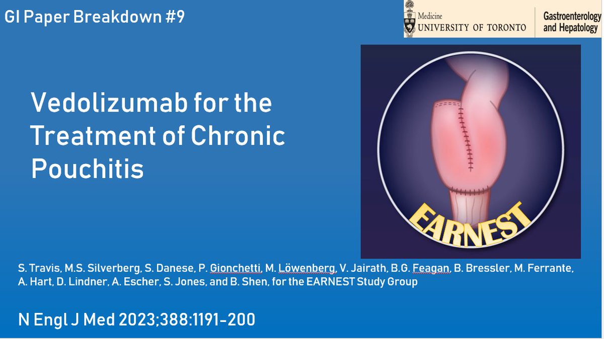 ****ANNOUNCING***

GI Paper Breakdown #9 

nejm.org/doi/full/10.10…

⭐️⭐️ Is VDZ EFFECTIVE FOR TREATMENT OF CHRONIC POUCHITIS ⭐️⭐️

➡️➡️ Does it improve symptoms???
➡️➡️ Does it improve endoscopic appearance??
➡️➡️ Does it improve quality of life???

Full Review Coming  Today!!!