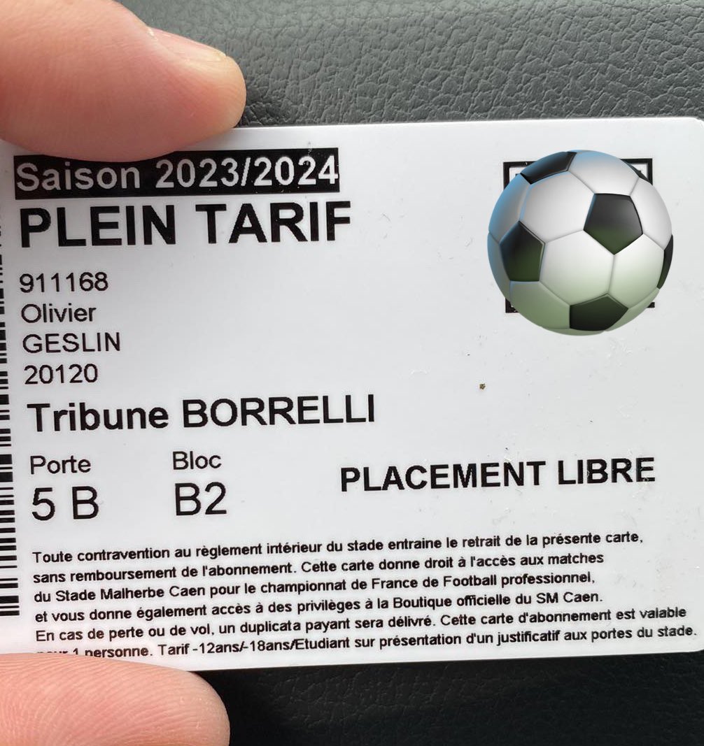 Un abonnement au nom d’Olivier Geslin a été retrouvé en Borrelli face à Saint-Etienne. RT appréciés pour retrouver le propriétaire !