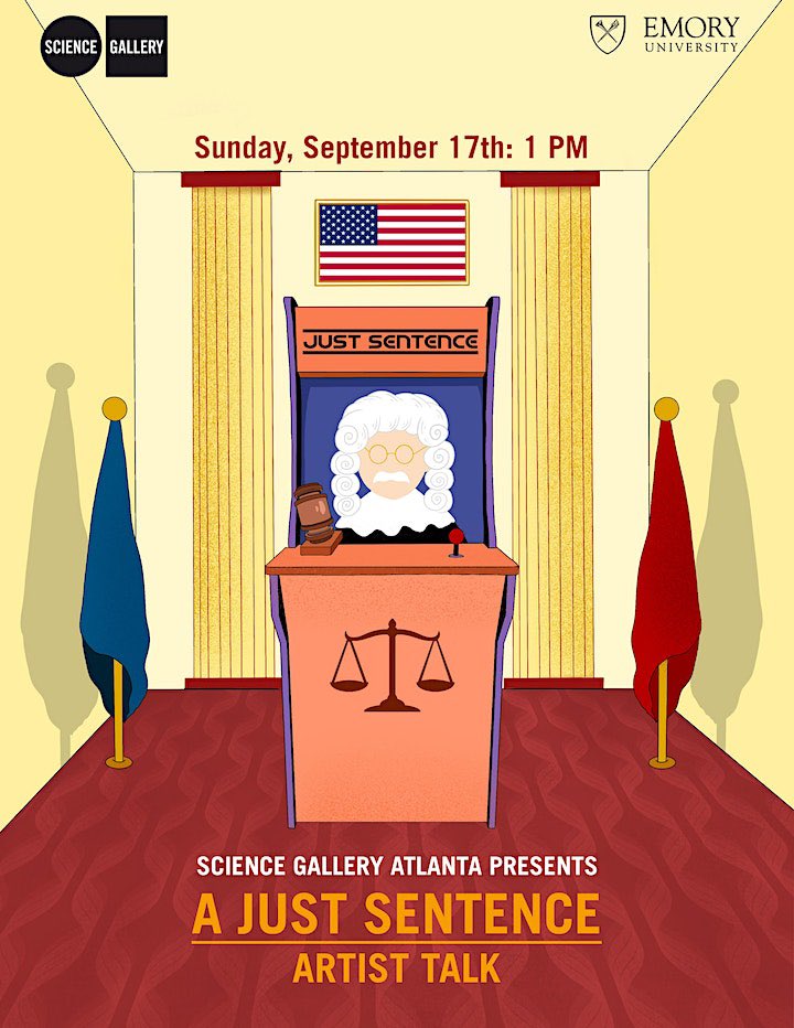 Today: Artist Max Woo will discuss the concepts and design of his JUSTICE exhibition project, "A Just Sentence."

This work was developed in consultation with Dr. Kay Levine of Emory Law. RSVP:

eventbrite.com/e/a-just-sente…