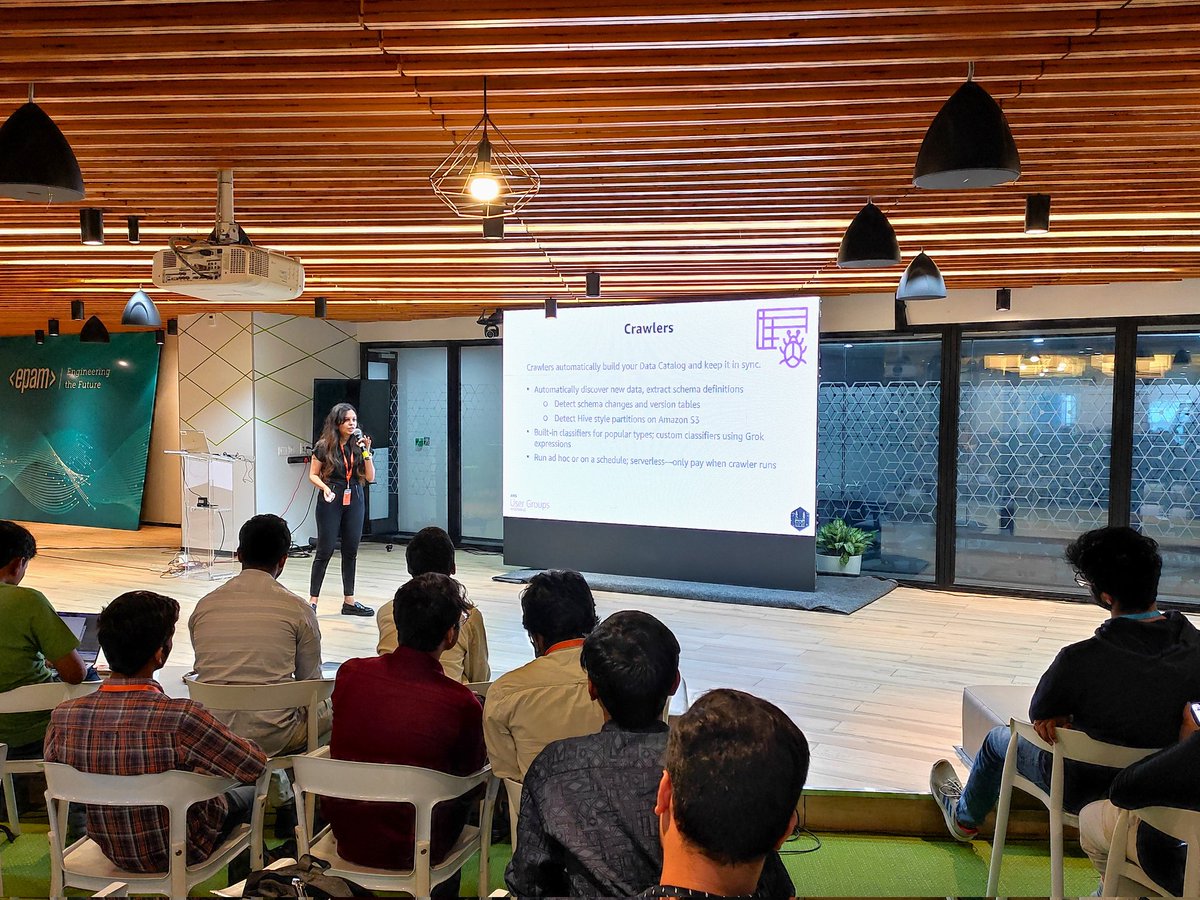 awsughyd's tweet photo. Representing AWS Hyderabad UG, @Sumedhaa1 at EPAM Engineer's Day yesterday with a talk on 'Unleashing the power of serverless Data Lakes' https://t.co/W6S6BTChR9