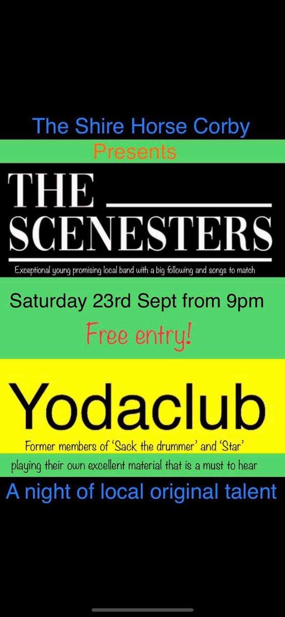 New gig - next week, Corby!
