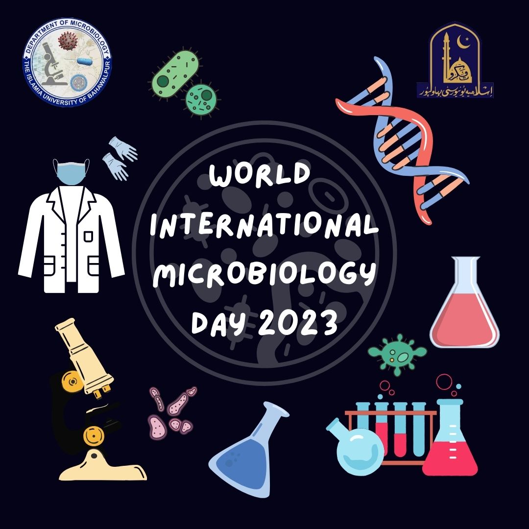 IUBmicrobiology's tweet photo. World International Microbiology Day 2023#MicrobiologyAdmissions #IUBMicrobiology #StudyMicrobiology #VeterinarySciences #BahawalpurUniversity #MicrobiologyDegree #FutureMicrobiologist #MicrobiologyResearch #MPhilMicrobiology #BachelorsInMicrobiology #MicrobiologyDay https://t.co/LTVxL1HBfy