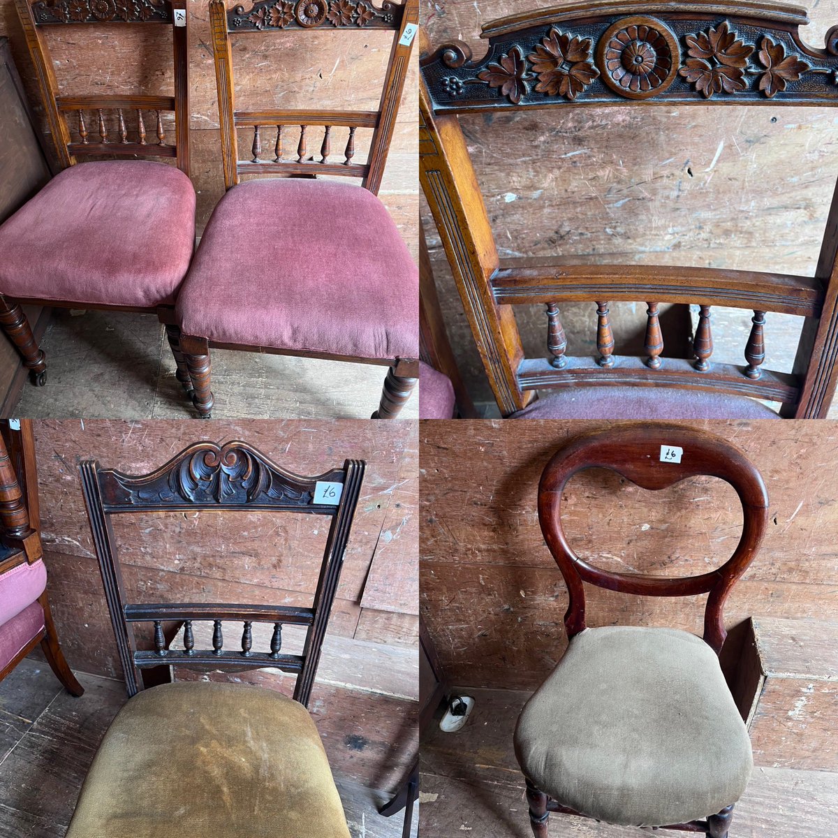 BTW this is what you can’t sell or give away. Victorian dining chairs. 
When I started in this business people actively sought out these and reupholstered/recovered the seats. Never mind, times change! 🤣