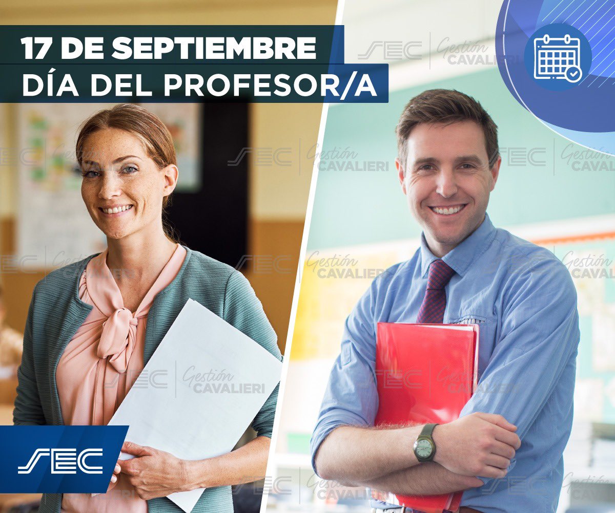 🗓️17 de septiembre: Día del profesor/a

Les deseo un feliz día a todos/as los/as profesores/as, y agradezco en su día a los/as docentes de los Cursos de Cultura y Capacitación y del IRSO, que acompañan año tras año a los/as afiliados/as durante sus estudios.