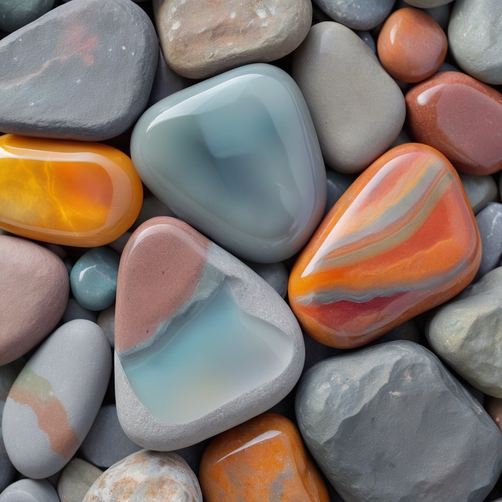 aiBildAgentur's tweet photo. 🌫️ Embrace the serenity of these smooth, glassy #ColorfulStones amidst a soft gray, diffused light. 🌦️ The cold fog adds an ethereal touch to the wet ripples below. #NatureBeauty #StoneArt #FoggyMornings #ZenRocks #CloseUpPhotography #RippleEffect #NaturePhotography #MistyMoods https://t.co/SSjBUHwRW2