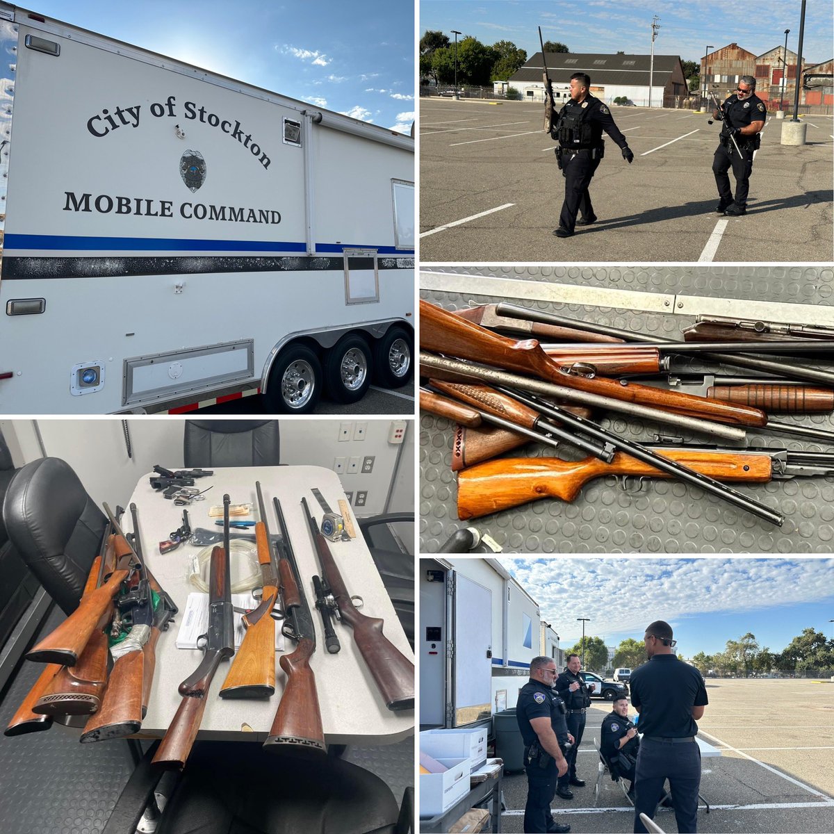 Yesterday, the @StocktonPolice Department held a Gun Buyback event as part of our gun violence reduction strategy through responsible gun ownership.  The event was successful with 112 firearms turned in. To date, SPD has seized over 580 firearms from the streets.