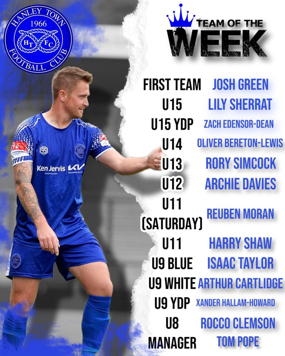 Hanley Town team of the week 

💙💙👊👊