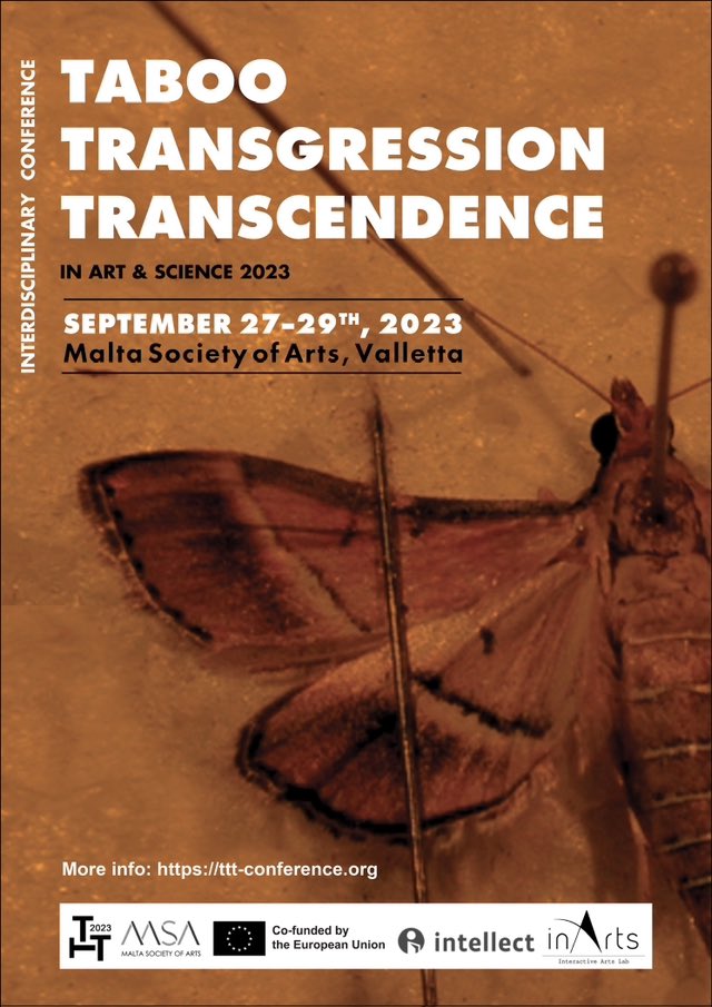 Looking forward to participate at this year’s Conference Taboo-Transgression-Transcendence in Art &amp; Science TTT2023 Malta @tttinartsci that will be held 27-29 September 2023 at the Malta Society of Arts, Valletta.

avarts.ionio.gr/ttt/2023/en/pr…
#artscience #jesuschrist #tttinartsci