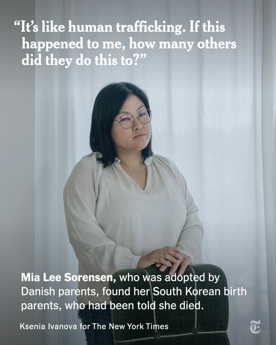 South Korea has the world’s largest diaspora of intercountry adoptees. Now some of them are returning to the country — which has the lowest birth rate globally — to hold the government accountable for what they call a corrupt and predatory adoption system. nyti.ms/44V6kgz