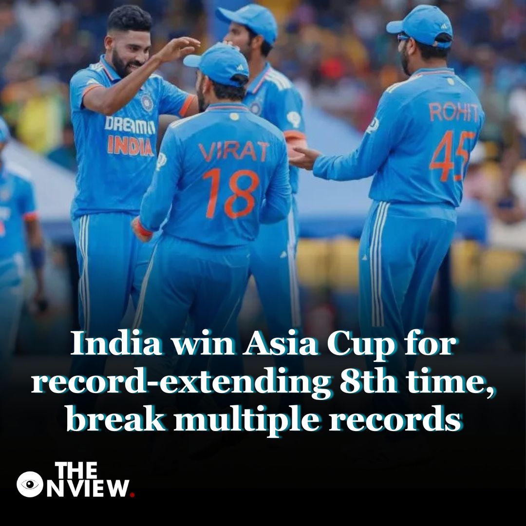 TheOnview's tweet photo. India won the 8th title of Asia cup. 
#INDvSL #AsiaCupFinal #AsiaCupFinal #India #SriLanka #Siraj #IndianCricketTeam https://t.co/EhK6mK5PdL