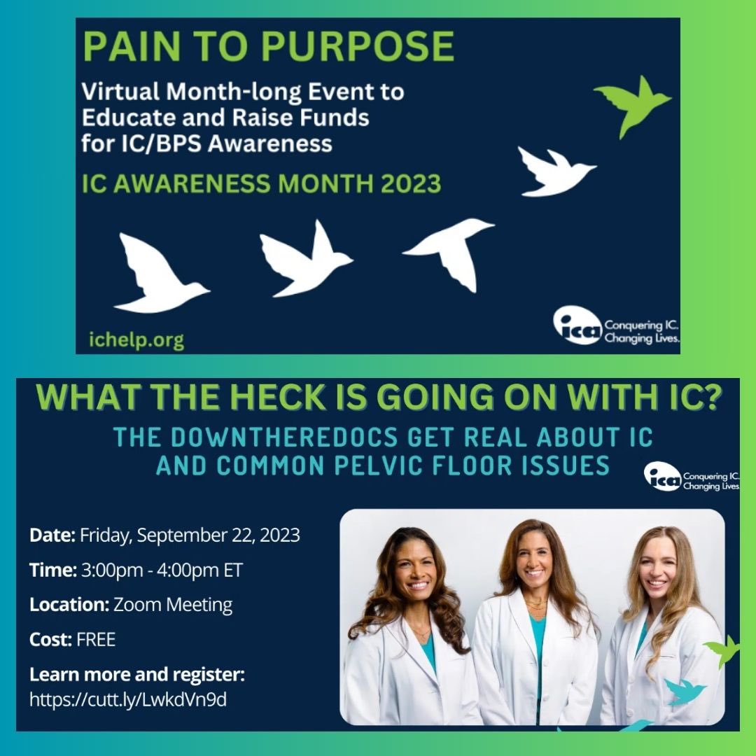 If you or someone you know suffers from IC, the International Cystitis Association has partnered with Femetry to host a FREE webinar on Friday, September 22. Register at us06web.zoom.us/webinar/regist….
