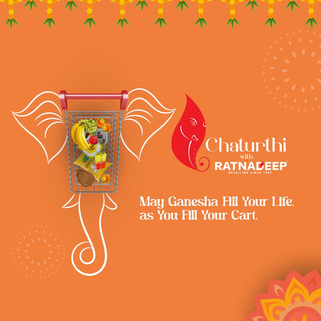 Ratnadeepretail's tweet photo. May your shopping cart be filled with joy, just as Lord Ganesha fills your life with blessings.

#Ratnadeep #HappyGaneshChaturthi #HappyGaneshChaturthi2023 #GaneshChaturthi #GaneshChaturthi2023 #LordGanesha #BappaMorya #ShreeGaneshChaturthi #VinayakaChavithi #Ganesh #Ganesha https://t.co/oKtzviP4FI