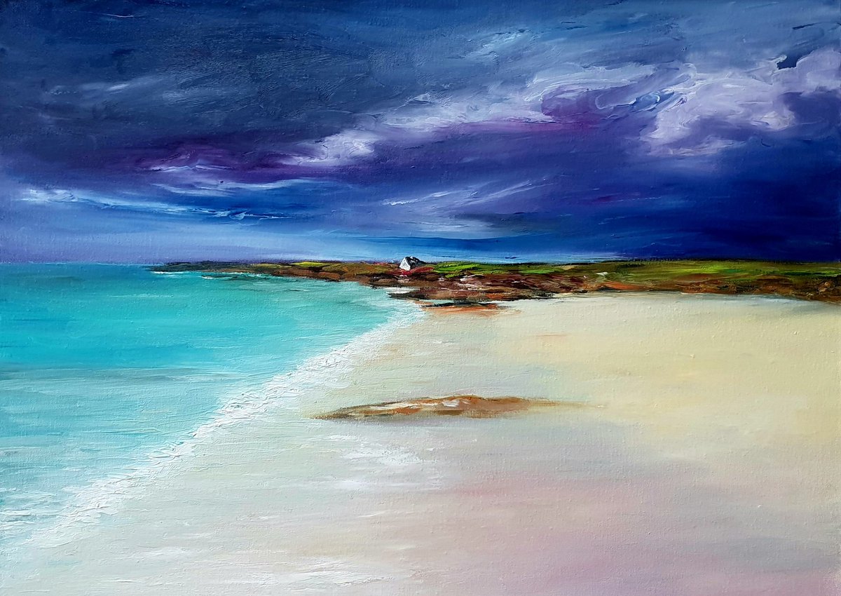 Wild Atlantic way🩵 #mweenish #Carna #oilpainting