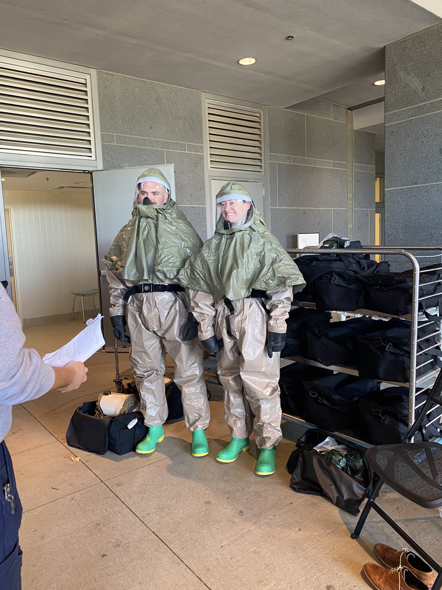 DisasterUmass's tweet photo. UMass Emergency Management prepping the Hazmat gear.

@umassmemorial @umassEMresident 

Clare Charbonnet UMass Disaster Medicine DM fellow
Jarrid Pike, Director of Emergency Management and Preparedness at UMass Memorial Medical Center https://t.co/WGpNd5HtJw