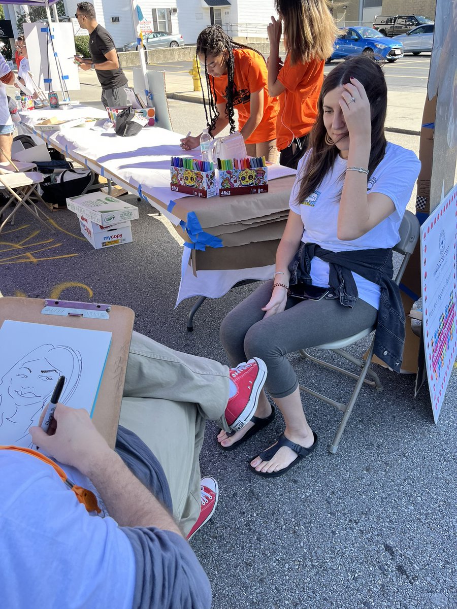 Stop by for a free portrait made by our Union Hill art teacher: Gennaro Varriale-Gonzalez, We are at <a href="/stARTonthStreet/">stART on the Street</a>  until 6 PM. Topper was our 1st puppy. @OCPLwps <a href="/worcesterpublic/">Worcester Public Schools</a>