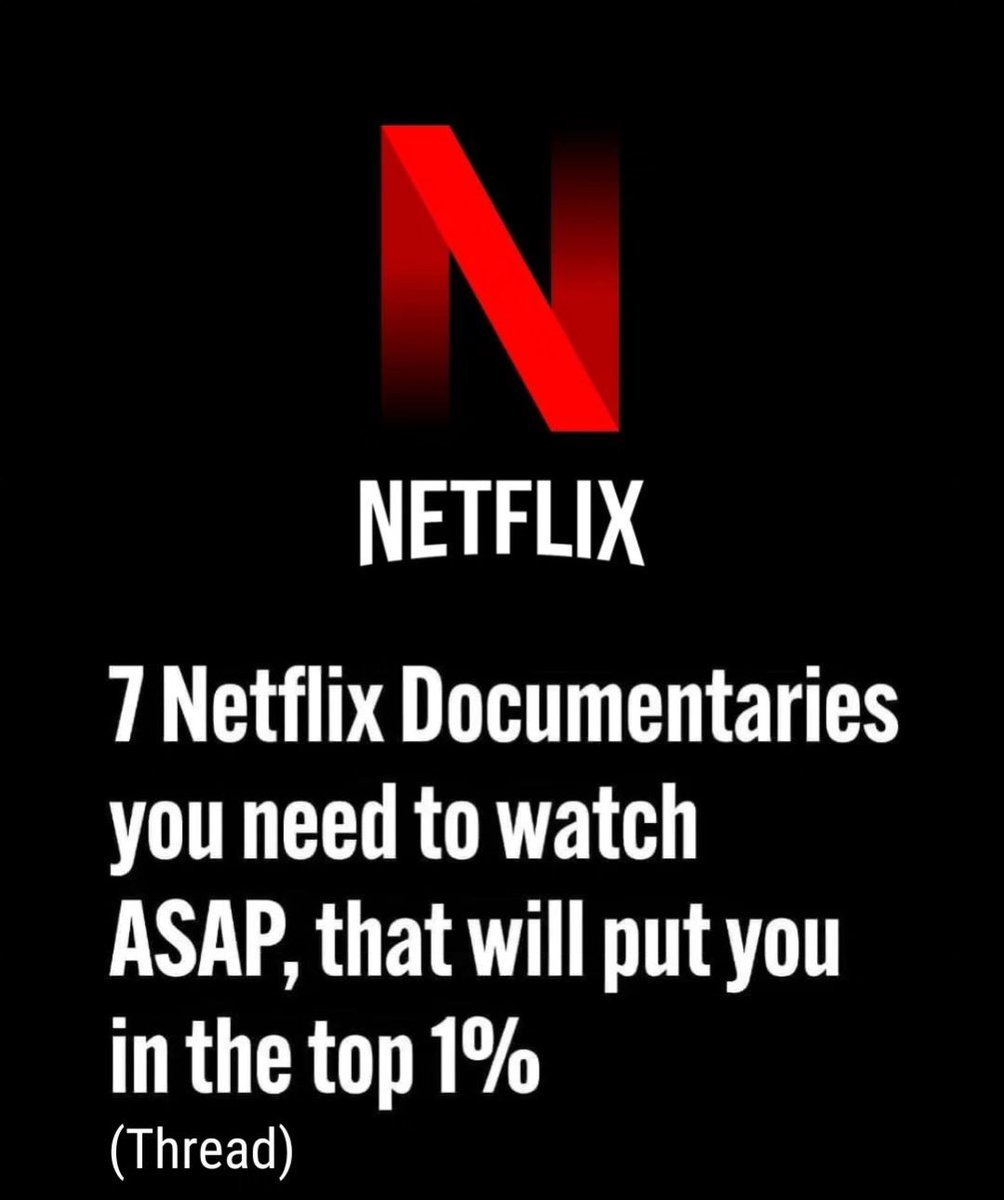 DeepPsycho_HQ's tweet photo. 7 Netflix Documentaries You Need To Watch ASAP, That Will Put You In The Top 1% https://t.co/2M6QdRJW3B