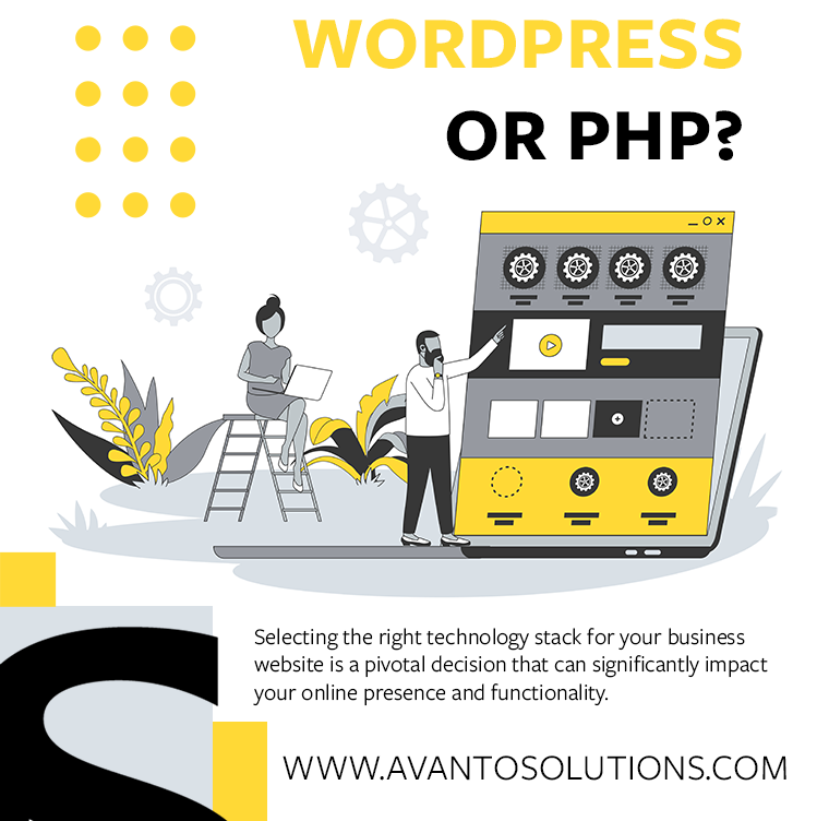 AvantoSolutions's tweet photo. 🌐 PHP vs. WordPress: Which is Right for Your Business Website? Let's weigh the options with Avanto Solutions! 💼 Discover the perfect fit for your online presence. https://t.co/M4ZZCjp85Y