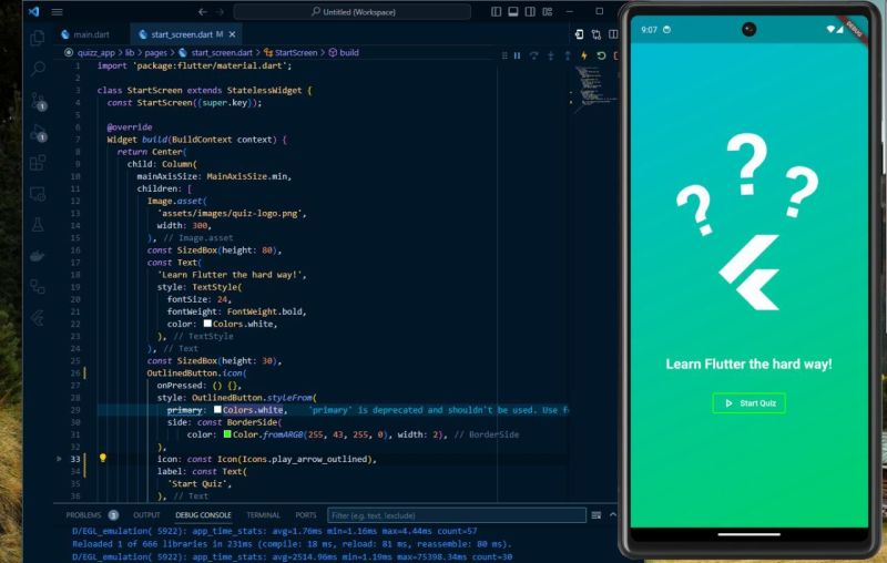 rookie_xyz's tweet image. 🚀 Day 9 & 10 Update🚀
#100DaysOfFlutter
💡Outlined Buttons: Flutter gave me the power to create stylish, outlined buttons that not only catch the eye but also provide clear interaction cues for users. It's all about that modern and sleek look! 🌟
#100DaysOfCode #FlutterProjects