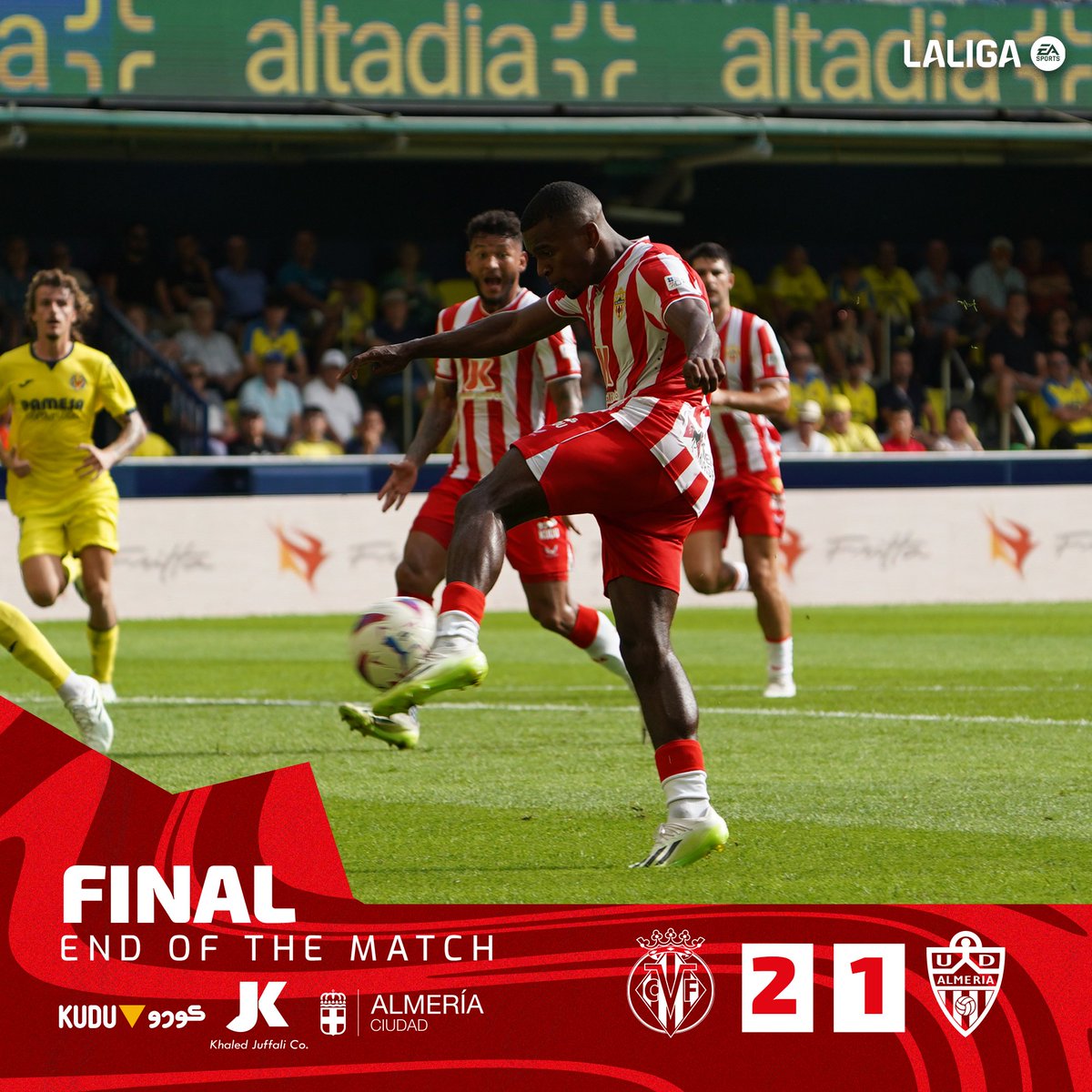 U_D_Almeria's tweet photo. 🔚@VillarrealCF 2-1 UD Almería  

⚽️ Akieme. https://t.co/7QHsxVI3MD