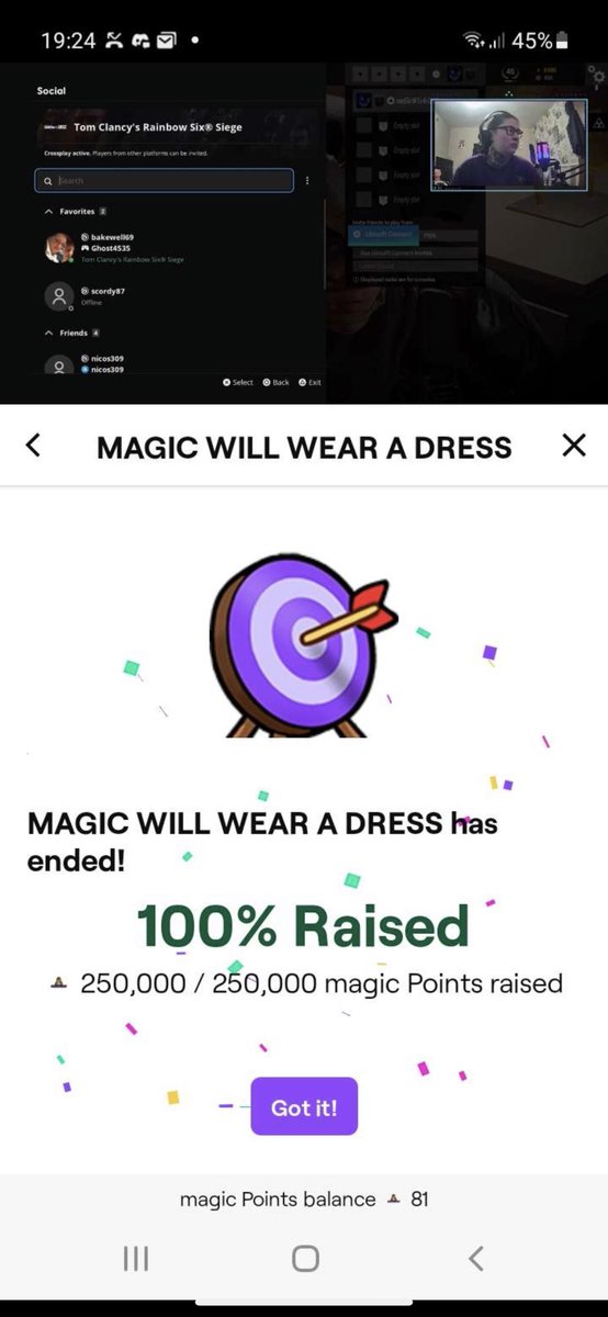 We did it Fam!! <a href="/maGicW1z4rD93/">magicc93</a> has to wear a dress bc we completed her community challenge!! <a href="/MaiqueTtv/">Queen Maique</a> @RaumenTV <a href="/FrankDaTank182/">Frankdatank182</a> <a href="/bighostile/">HostileGaming</a> <a href="/TTVSneakyTurtle/">SneakyTurtleTTV</a> <a href="/sme_rt/">streamachine retweets 🇬🇧</a> <a href="/Twitch_RT/">Twitch Retweets</a> <a href="/rtsmallstreams/">RT Small Streams</a> <a href="/SmallStreamersR/">#SmallStreamersConnect RT</a> <a href="/promo_streams/">Escorts and Babes</a> <a href="/StreamerRTR/">Streamer RTR</a> <a href="/OwlShare/">𝕏♻️</a>