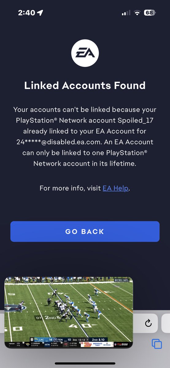 HeyItss_Rinnie's tweet photo. @EAHelp I need help how can I link my EA account and PSN account. I don’t know that email and I’ve reset my password for EA but Madden won’t let me play online https://t.co/pR5xyGmBfu